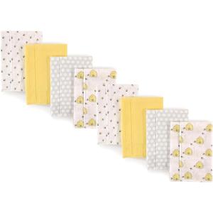 imageHudson Baby Cotton Poly Flannel Burp Cloths Multipack Mustache Hat 8Pack One SizeBee 8pack