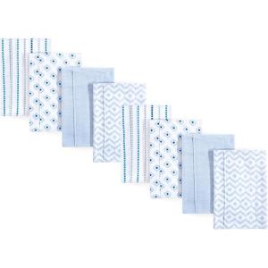 imageHudson Baby Cotton Poly Flannel Burp Cloths Multipack Mustache Hat 8Pack One SizeBoy Modern 8pack