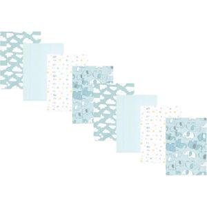 imageHudson Baby Cotton Poly Flannel Burp Cloths Multipack Mustache Hat 8Pack One SizeBoy New Elephant 8pack
