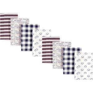 imageHudson Baby Cotton Poly Flannel Burp Cloths Multipack Mustache Hat 8Pack One SizeFootball 8pack