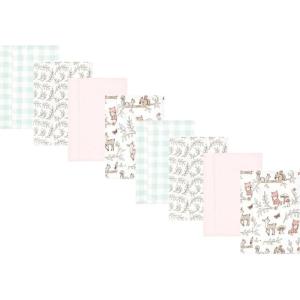 imageHudson Baby Cotton Poly Flannel Burp Cloths Multipack Mustache Hat 8Pack One SizeGirl Woodland Pals 8pack