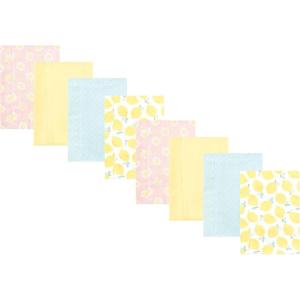 imageHudson Baby Cotton Poly Flannel Burp Cloths Multipack Mustache Hat 8Pack One SizeLemon Daisy 8pack