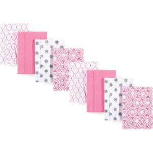 imageHudson Baby Cotton Poly Flannel Burp Cloths Multipack Mustache Hat 8Pack One SizeMedallion 8pack