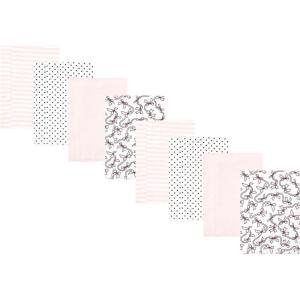 imageHudson Baby Cotton Poly Flannel Burp Cloths Multipack Mustache Hat 8Pack One SizePink Bows 8pack