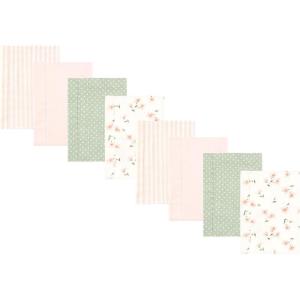 imageHudson Baby Cotton Poly Flannel Burp Cloths Multipack Mustache Hat 8Pack One SizePink Dainty Floral 8pack