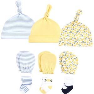 imageHudson Baby Unisex Baby Caps Mittens and Socks Set 06 MonthsButtercup