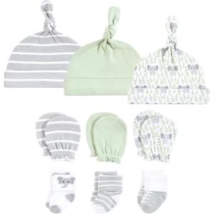 imageHudson Baby Unisex Baby Caps Mittens and Socks Set 06 MonthsLeafy Elephant