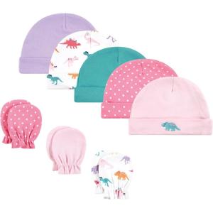 imageHudson Baby Unisex Baby Cotton Cap and Scratch Mitten SetCuteasaurus