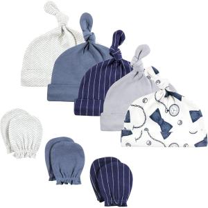 imageHudson Baby Unisex Baby Cotton Cap and Scratch Mitten SetPocket Watch