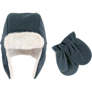 imageHudson Baby Unisex Baby Fleece Trapper Hat and Mitten SetCoronet Blue Baby