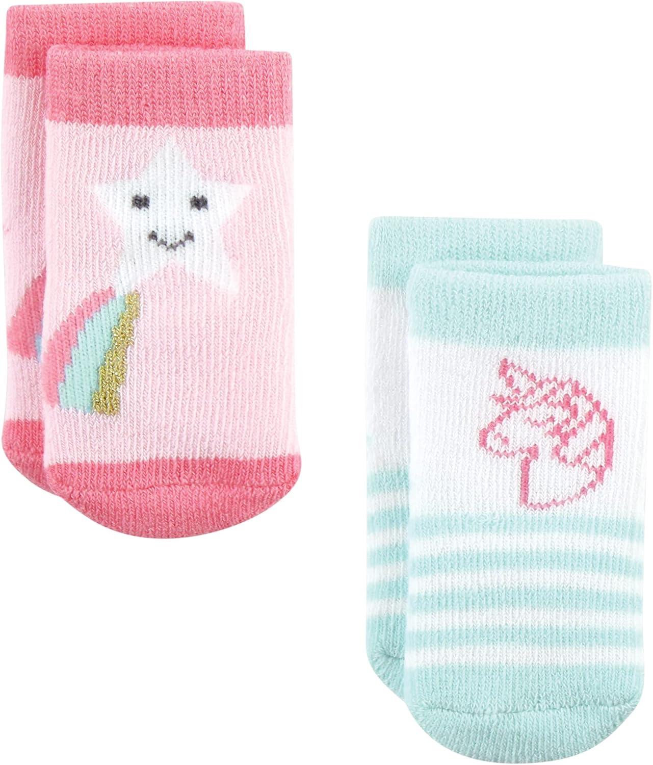 imageHudson Baby Baby Girls Cotton Rich Newborn and Terry SocksMulticolor Unicorn