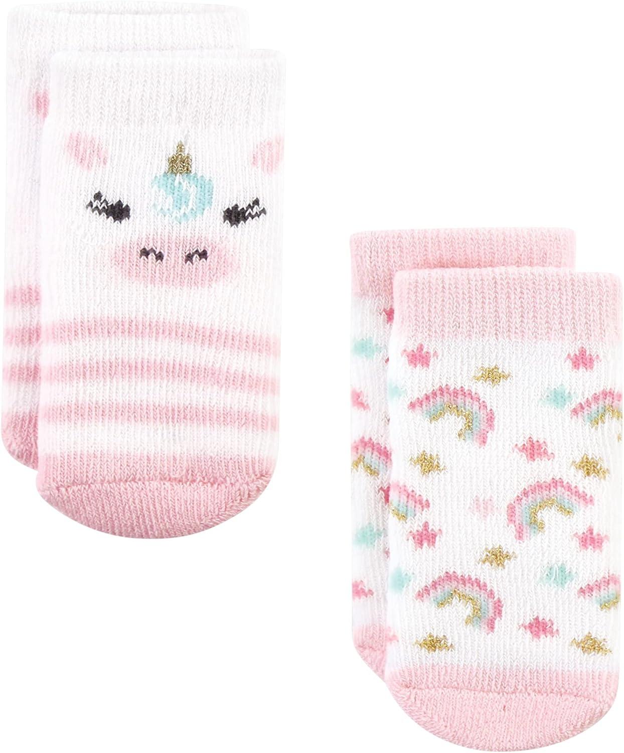 imageHudson Baby Baby Girls Cotton Rich Newborn and Terry SocksMulticolor Unicorn