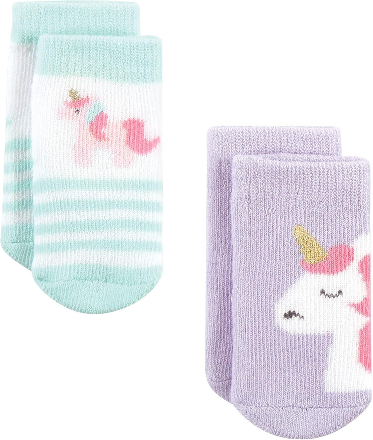 imageHudson Baby Baby Girls Cotton Rich Newborn and Terry SocksMulticolor Unicorn