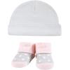 imageHudson Baby Baby Girls Cap and Socks SetPink Rose