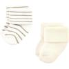 imageHudson Baby Baby Girls Cotton Rich Newborn and Terry SocksBeige Stripe 12 Pack