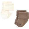 imageHudson Baby Baby Girls Cotton Rich Newborn and Terry SocksBeige Stripe 12 Pack