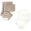 imageHudson Baby Baby Girls Cotton Rich Newborn and Terry SocksBeige Stripe 12 Pack