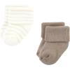 imageHudson Baby Baby Girls Cotton Rich Newborn and Terry SocksBeige Stripe 12 Pack