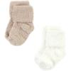 imageHudson Baby Baby Girls Cotton Rich Newborn and Terry SocksBeige Stripe 8 Pack