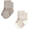 imageHudson Baby Baby Girls Cotton Rich Newborn and Terry SocksBeige Stripe 8 Pack