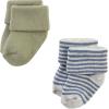imageHudson Baby Baby Girls Cotton Rich Newborn and Terry SocksBlue Sage Stripe
