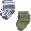 imageHudson Baby Baby Girls Cotton Rich Newborn and Terry SocksBlue Sage Stripe
