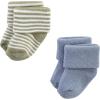 imageHudson Baby Baby Girls Cotton Rich Newborn and Terry SocksBlue Sage Stripe