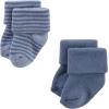 imageHudson Baby Baby Girls Cotton Rich Newborn and Terry SocksBlue Sage Stripe