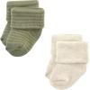 imageHudson Baby Baby Girls Cotton Rich Newborn and Terry SocksBlue Sage Stripe