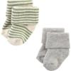 imageHudson Baby Baby Girls Cotton Rich Newborn and Terry SocksBlue Sage Stripe