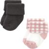 imageHudson Baby Baby Girls Cotton Rich Newborn and Terry SocksBlush Flower