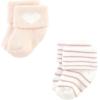 imageHudson Baby Baby Girls Cotton Rich Newborn and Terry SocksBlush Heart
