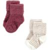 imageHudson Baby Baby Girls Cotton Rich Newborn and Terry SocksBlush Pink Stripe