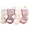 imageHudson Baby Baby Girls Cotton Rich Newborn and Terry SocksBlush Pink Stripe