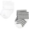 imageHudson Baby Baby Girls Cotton Rich Newborn and Terry SocksGray Stripe 12 Pack