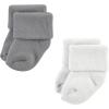 imageHudson Baby Baby Girls Cotton Rich Newborn and Terry SocksGray Stripe 12 Pack