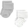 imageHudson Baby Baby Girls Cotton Rich Newborn and Terry SocksGray Stripe 12 Pack
