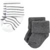 imageHudson Baby Baby Girls Cotton Rich Newborn and Terry SocksGray Stripe 12 Pack
