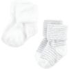 imageHudson Baby Baby Girls Cotton Rich Newborn and Terry SocksGray Stripe 8 Pack