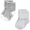 imageHudson Baby Baby Girls Cotton Rich Newborn and Terry SocksGray Stripe 8 Pack