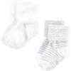 imageHudson Baby Baby Girls Cotton Rich Newborn and Terry SocksGray Stripe 8 Pack