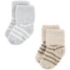 imageHudson Baby Baby Girls Cotton Rich Newborn and Terry SocksGray Taupe Stripe