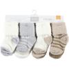 imageHudson Baby Baby Girls Cotton Rich Newborn and Terry SocksGray Taupe Stripe