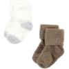 imageHudson Baby Baby Girls Cotton Rich Newborn and Terry SocksGray Taupe Stripe