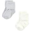 imageHudson Baby Baby Girls Cotton Rich Newborn and Terry SocksGray Taupe Stripe