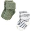 imageHudson Baby Baby Girls Cotton Rich Newborn and Terry SocksGreen Blue Stripe
