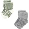 imageHudson Baby Baby Girls Cotton Rich Newborn and Terry SocksGreen Blue Stripe
