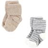 imageHudson Baby Baby Girls Cotton Rich Newborn and Terry SocksGreen Blue Stripe