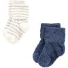 imageHudson Baby Baby Girls Cotton Rich Newborn and Terry SocksGreen Blue Stripe