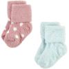 imageHudson Baby Baby Girls Cotton Rich Newborn and Terry SocksMauve Mint Dot